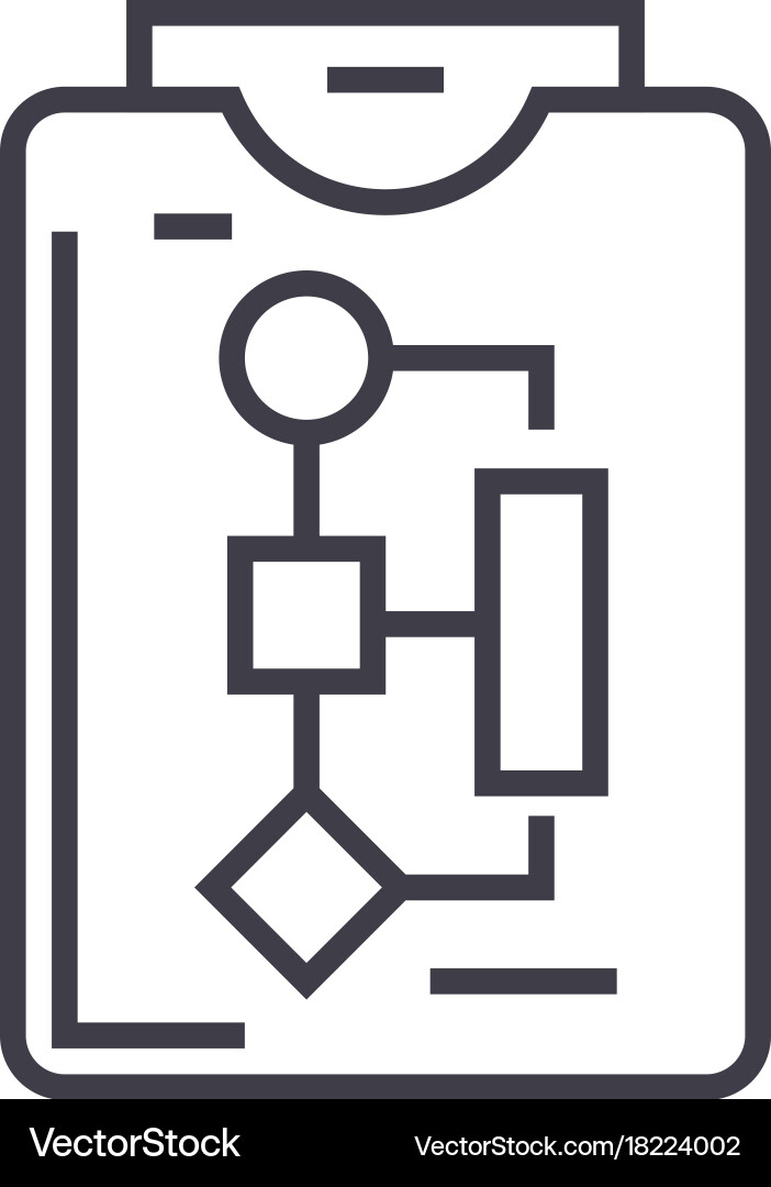Workflow Plan Icon - Linear Style Vector Image