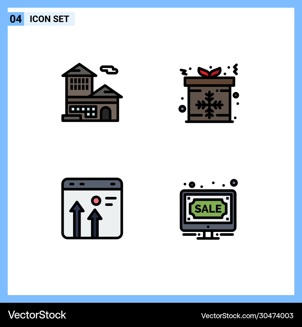 4 user interface filledline flat color pack Vector Image