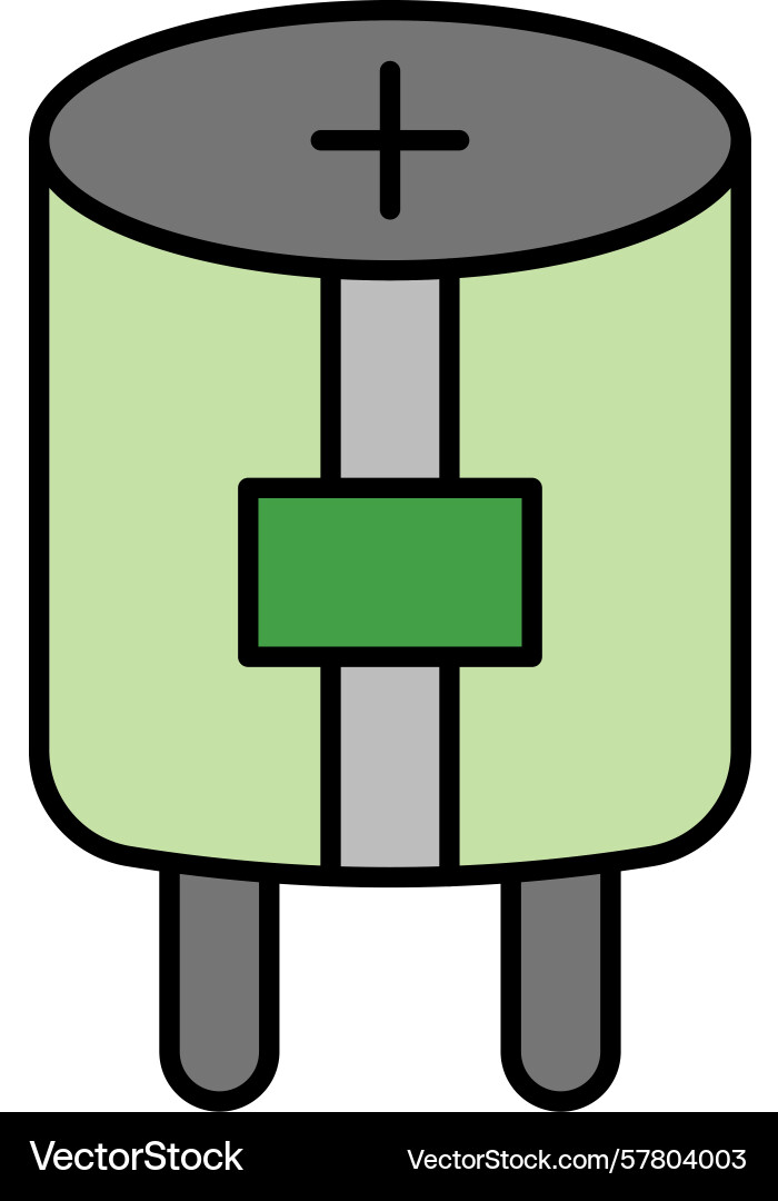 Capacitor line filled icon Vector Image