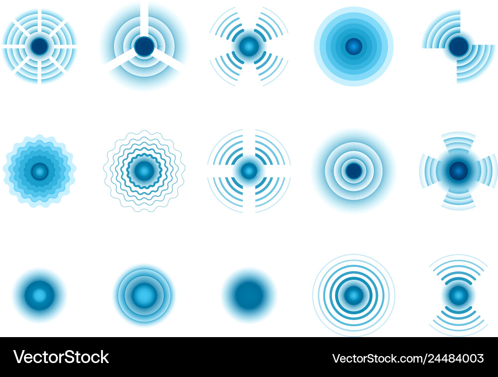 Concentric Wave Signals vector image