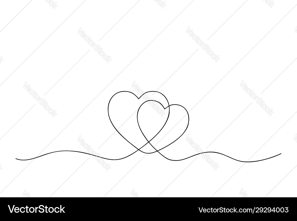 Continuous Heart Line Art Vector Image