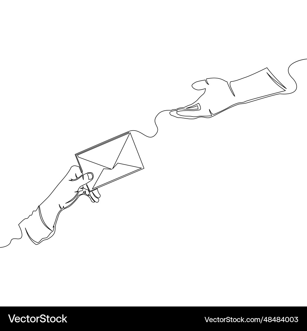 Continuous line drawing receiving mail concept Continuous line drawing receiving mail concept vector image