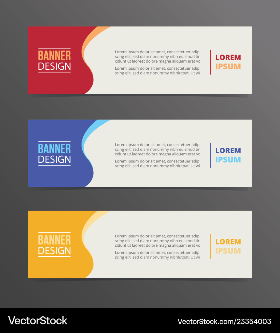 Curly banner template design with horizontal Vector Image