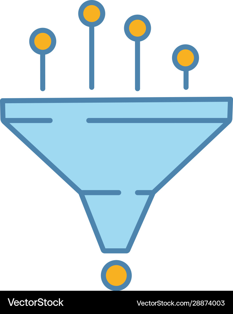 Data Funnel Icon - Filtering & Analysis vector image