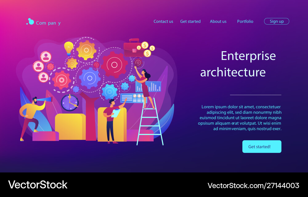Enterprise architecture concept landing page Enterprise architecture concept landing page vector image