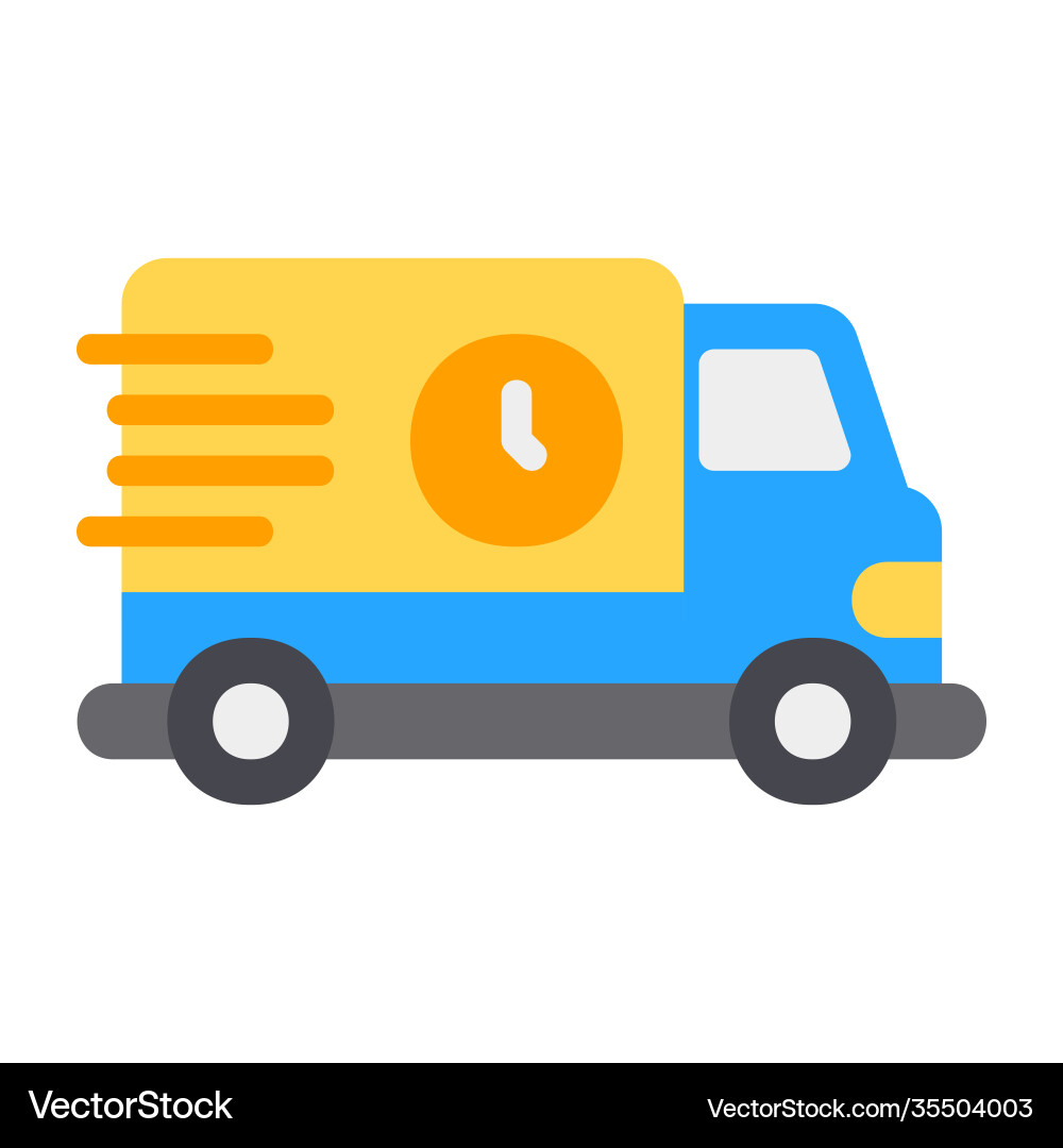 Fast delivery icon in flat style for any projects Fast delivery icon in flat style for any projects vector image