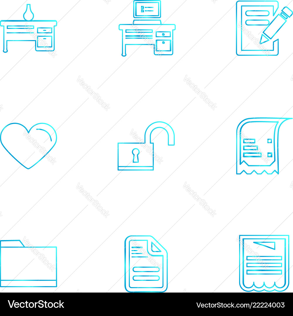 Files document clipboard write eps icons set Vector Image
