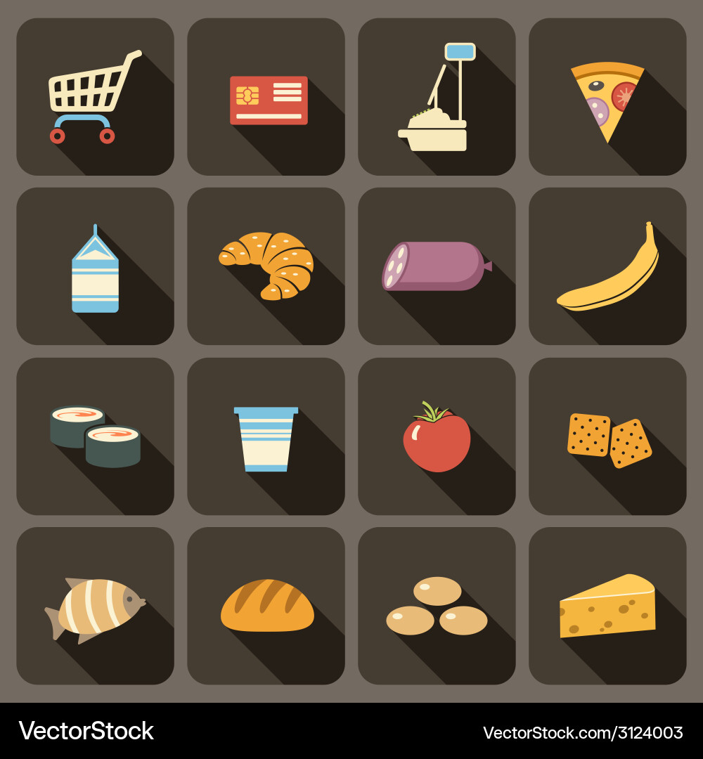Flat icons set for web vector image
