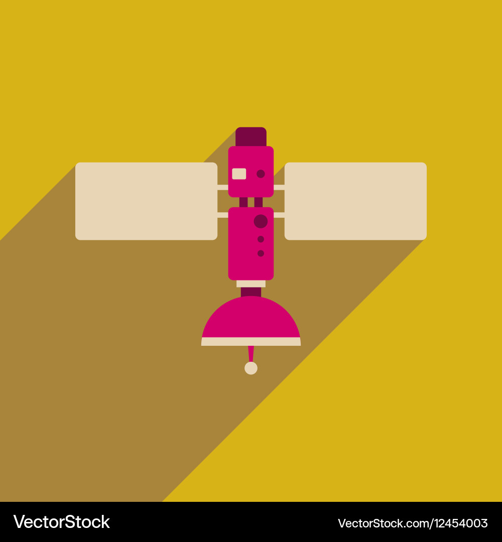 Flat web icon with long shadow satellite Vector Image