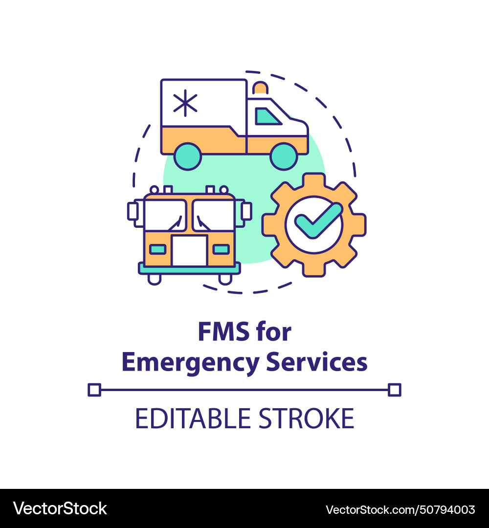 Fms for emergency services multi color concept Fms for emergency services multi color concept vector image