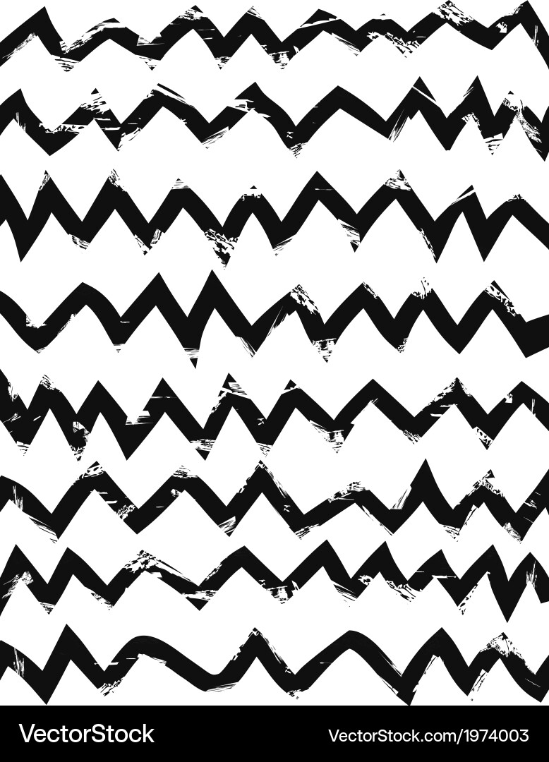 Hand drawn zig zag patterns vector image