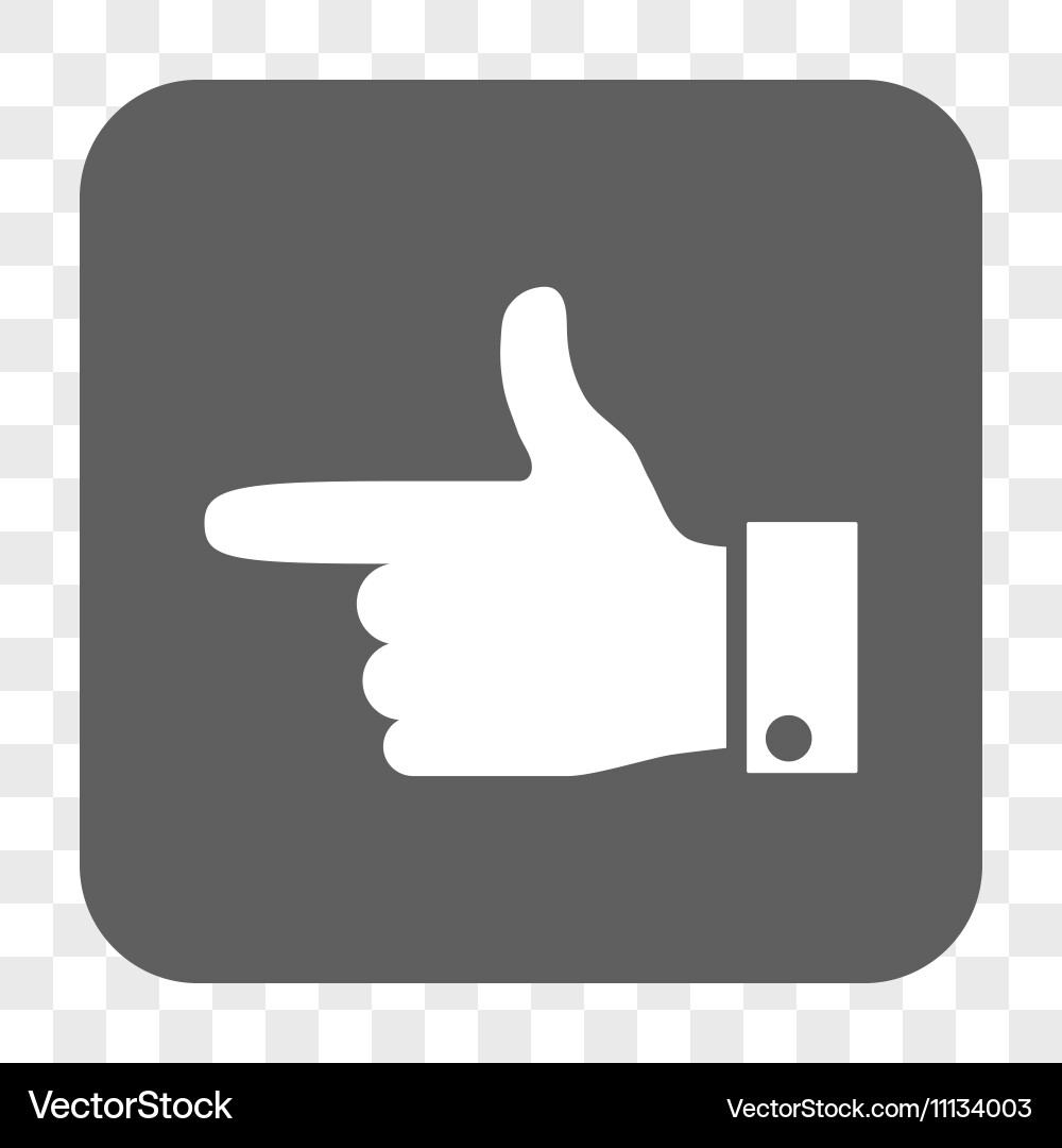 Hand pointer left rounded square button vector image