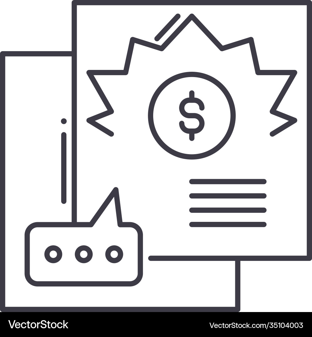 Handout icon linear isolated thin Handout icon linear isolated thin vector image
