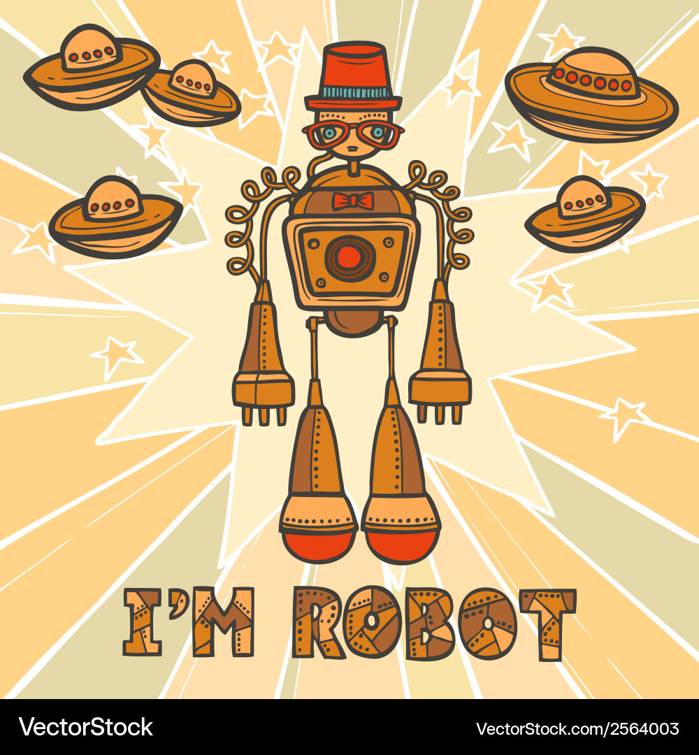 Hipster robot design Vector Image