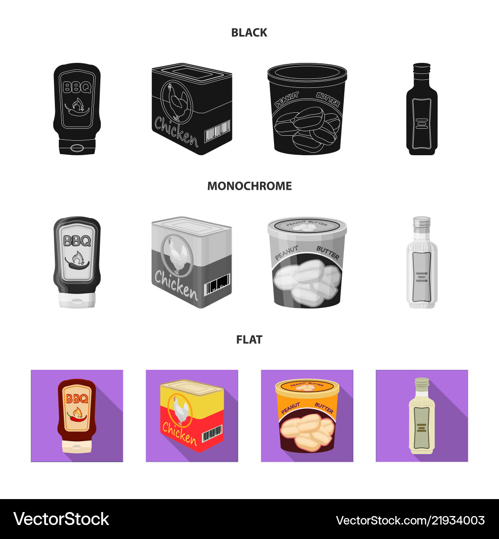 Isolated object of can and food symbol set Isolated object of can and food symbol set vector image