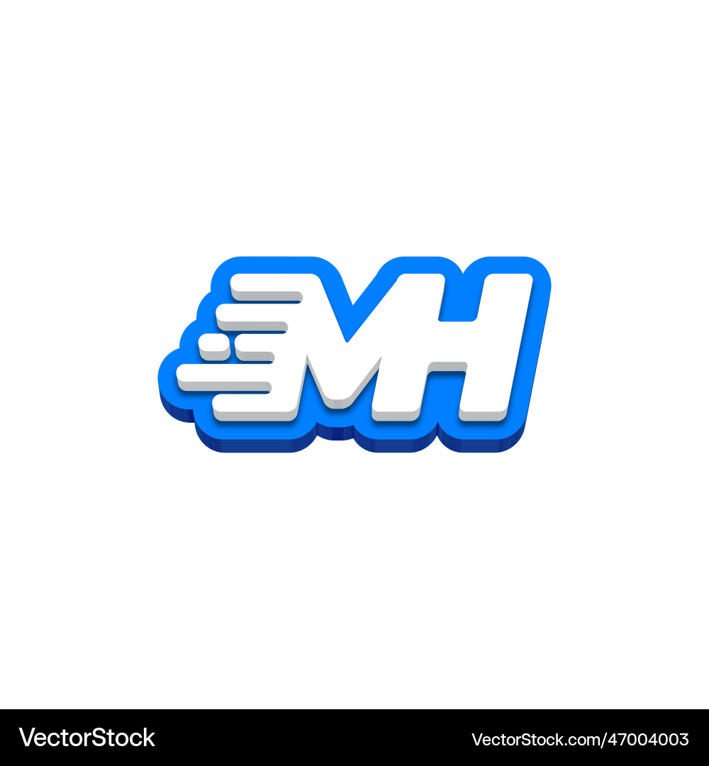 Letter mh fast speed technology modern logo design Letter mh fast speed technology modern logo design Vector Image