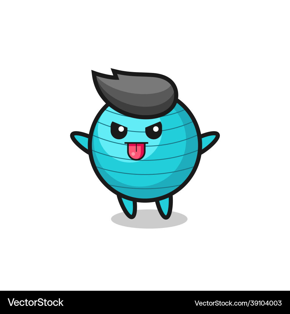 Naughty exercise ball character in mocking pose Naughty exercise ball character in mocking pose vector image