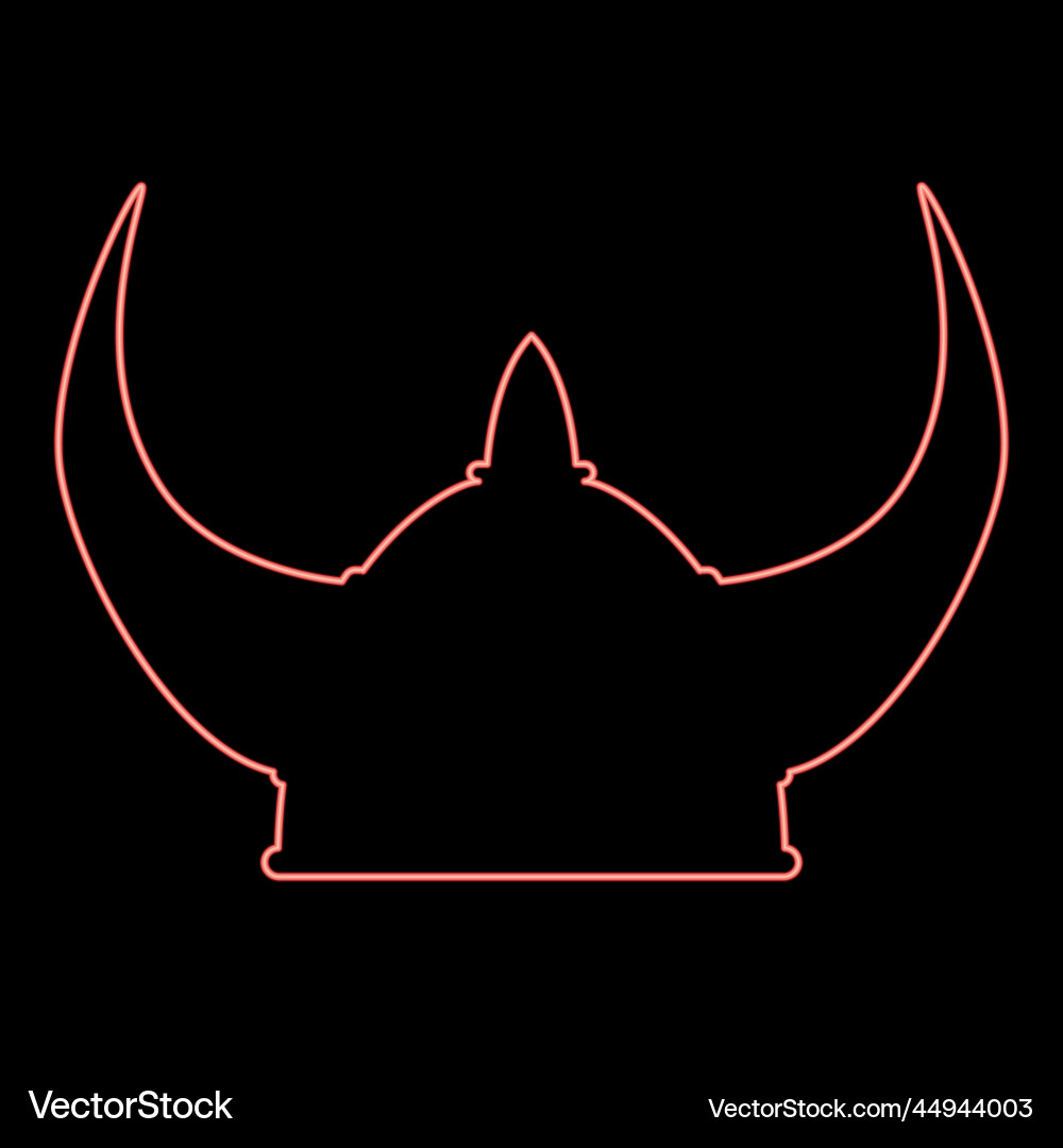 Neon viking helmet icon black color in circle Neon viking helmet icon black color in circle vector image