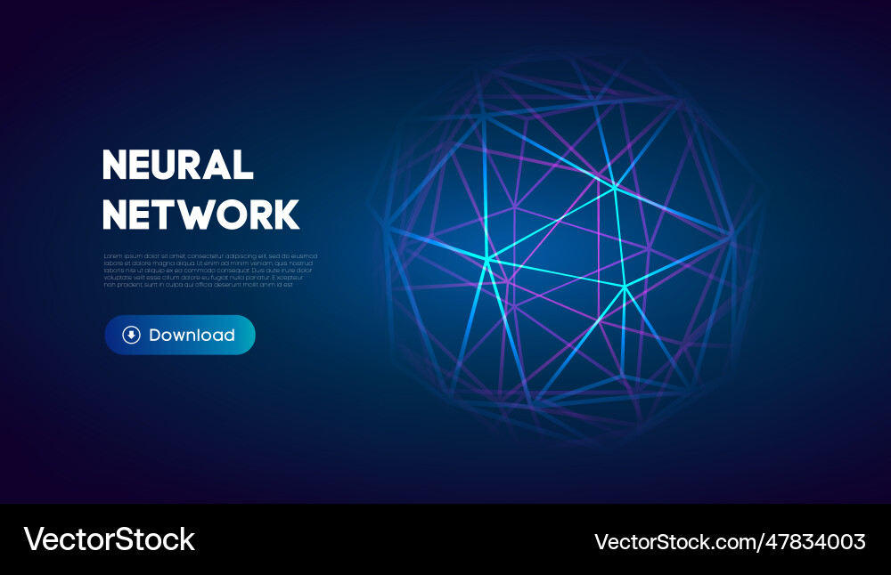 Neural network abstract technology science Neural network abstract technology science vector image