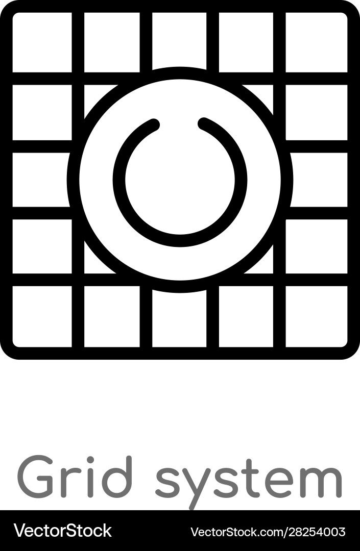 Outline grid system icon isolated black simple Vector Image