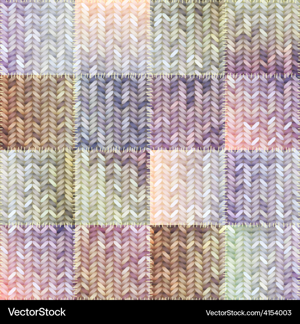 Patchwork of knitted patches vector image