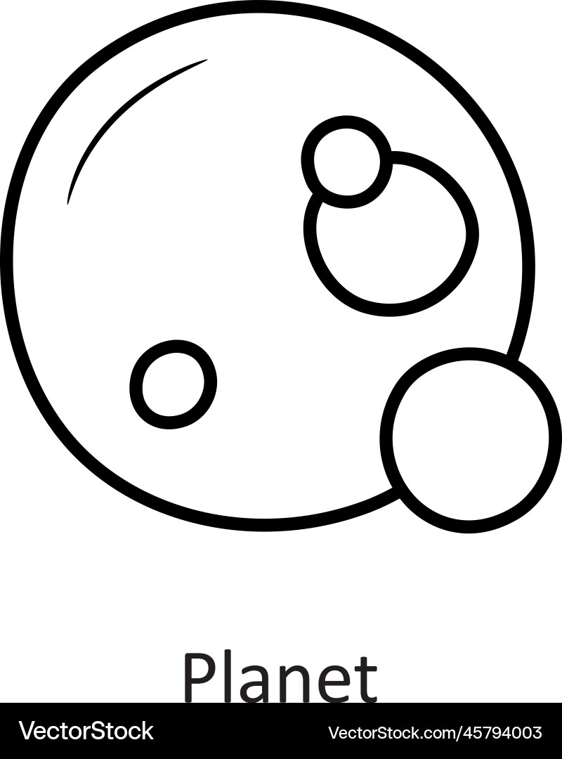 Planet outline icon design sp Vector Image