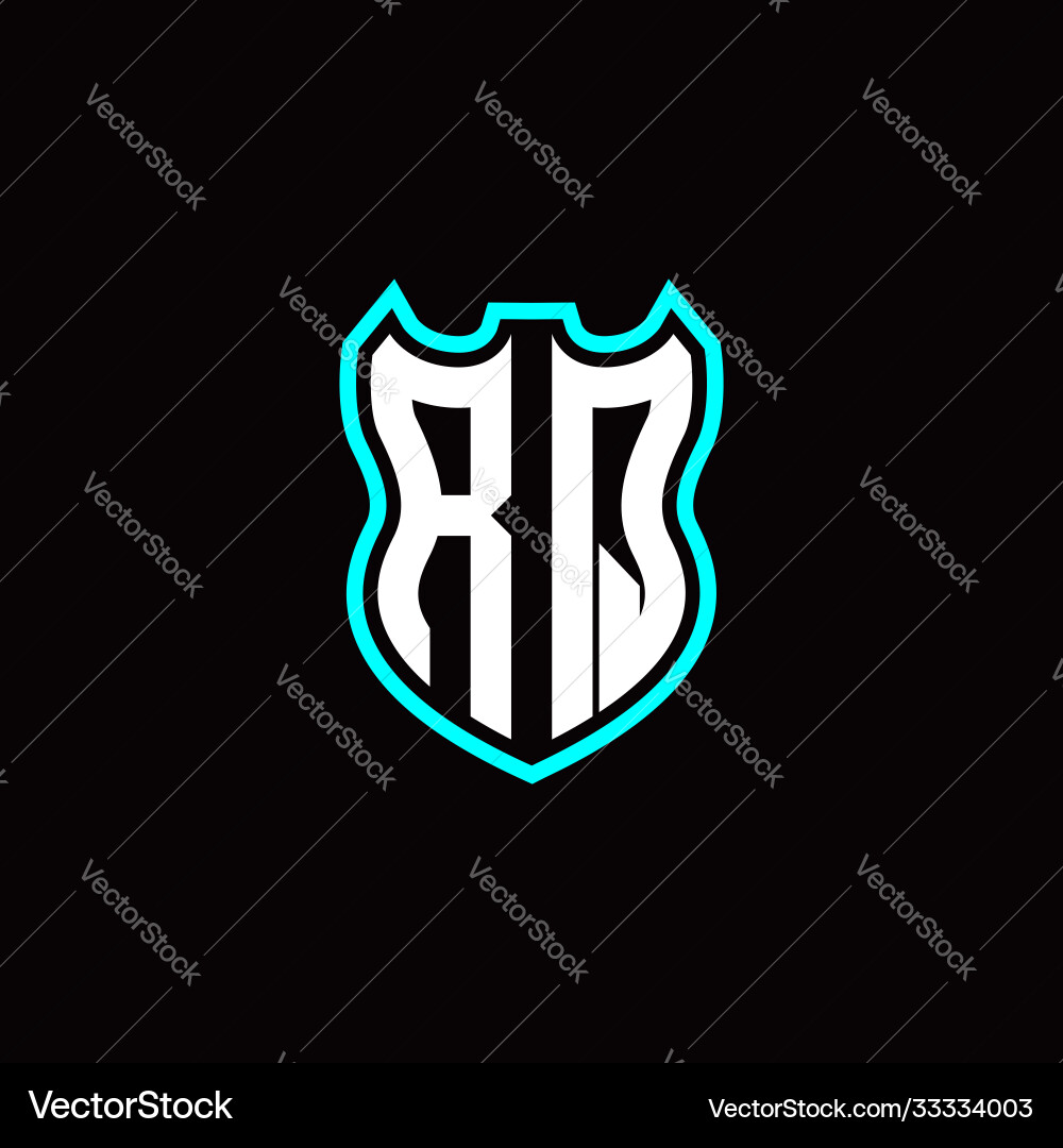 R q initial logo design with shield shape R q initial logo design with shield shape vector image