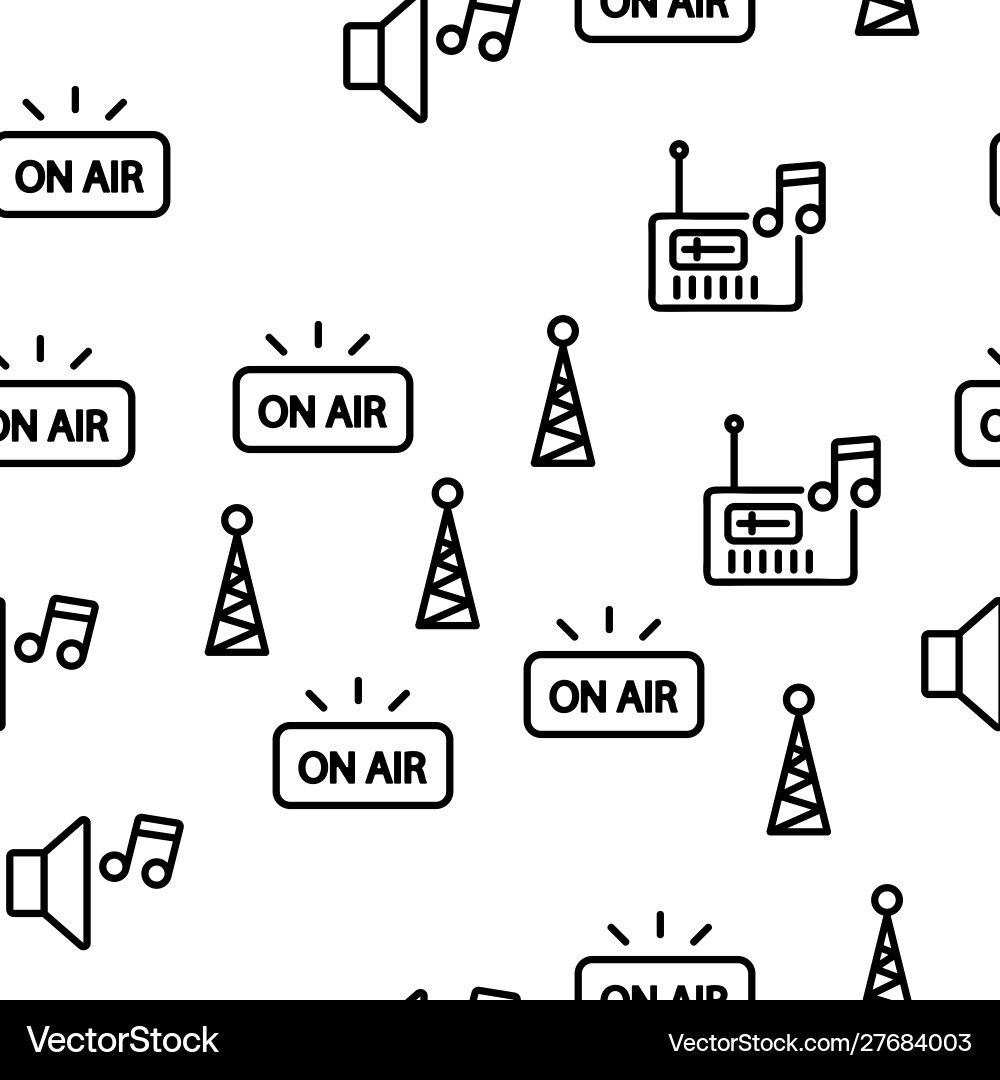 Radio program seamless pattern Vector Image