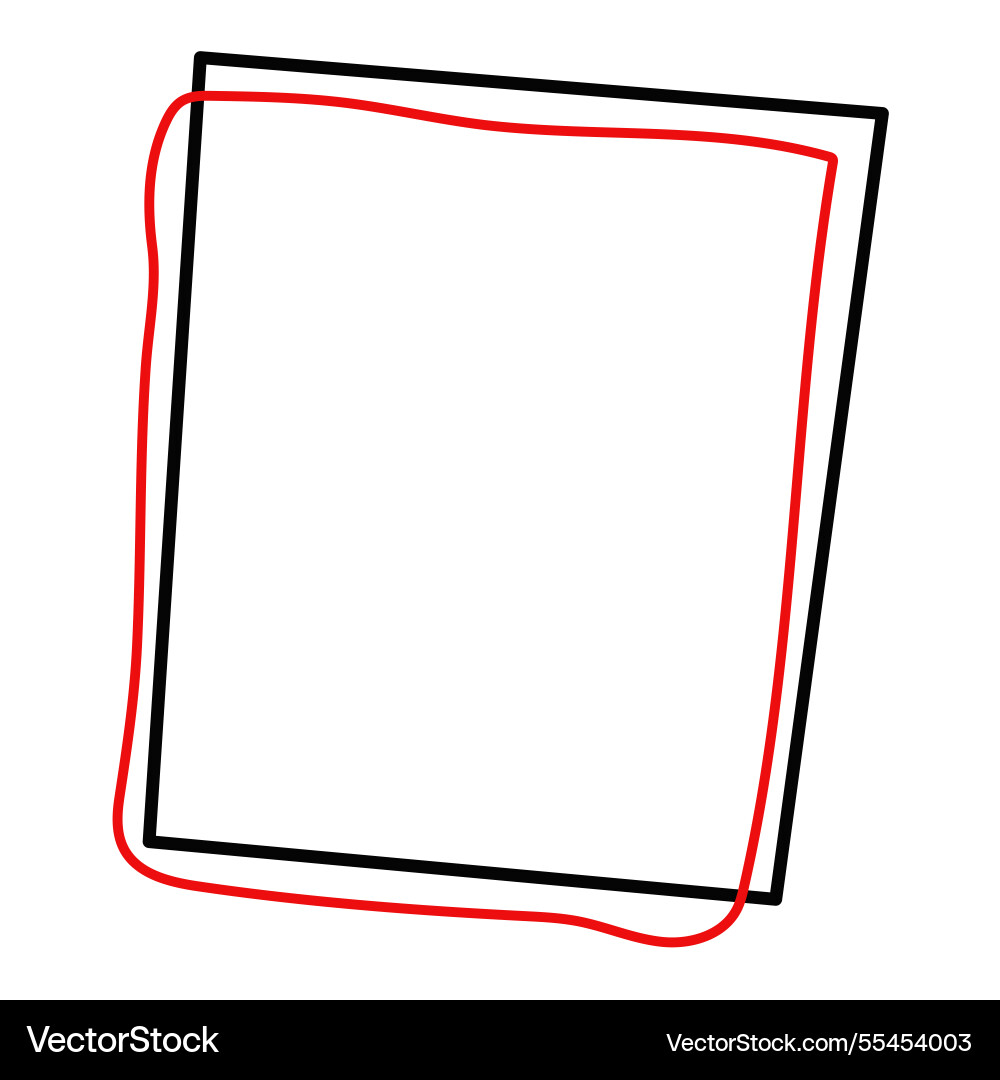 Red and black outline overlapping square frames Vector Image