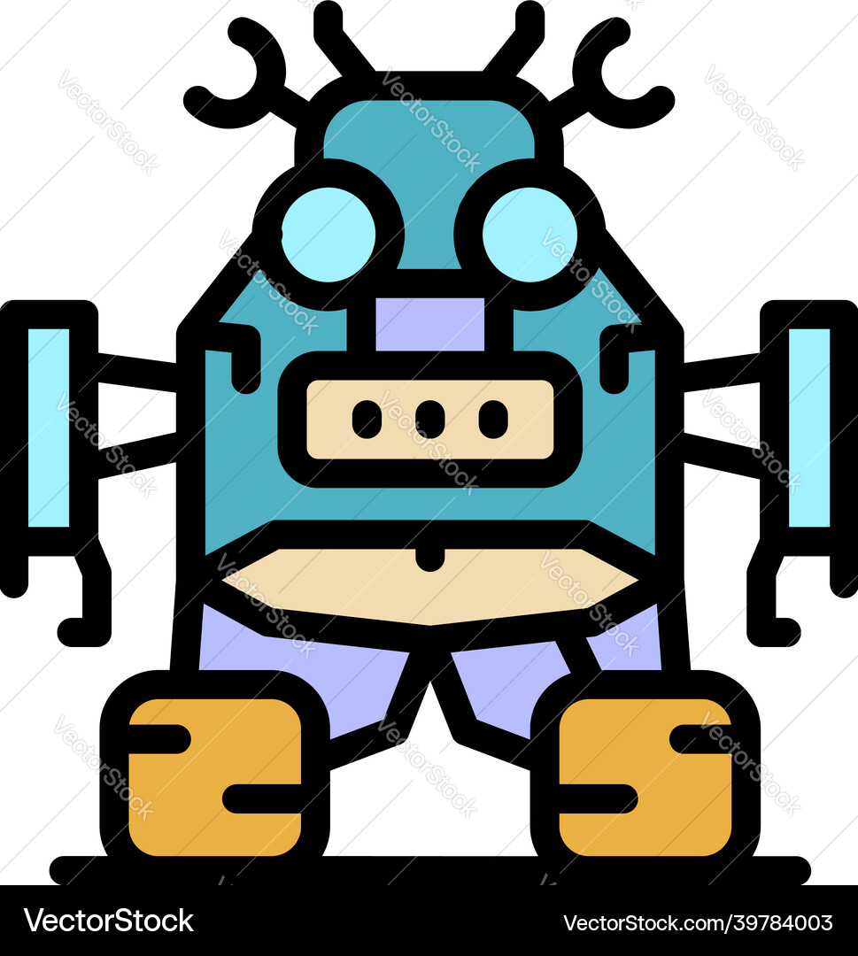 Robot transformer icon color outline Vector Image
