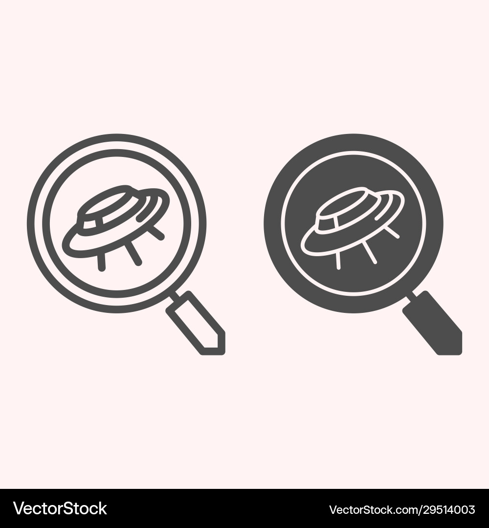 Search scan for ufo line and glyph icon spaceship Search scan for ufo line and glyph icon spaceship Vector Image