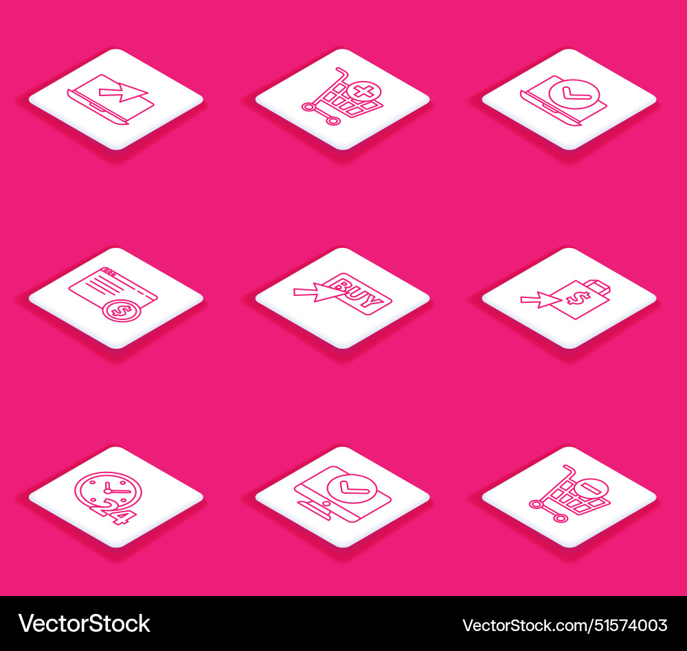 Set line laptop and cursor add shopping cart Set line laptop and cursor add shopping cart vector image