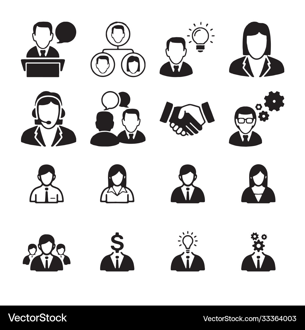 Set meeting icons such as group team people Set meeting icons such as group team people vector image