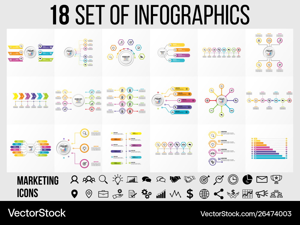 Set of infographics elements design template Set of infographics elements design template vector image