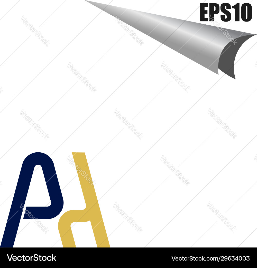 Simple ah initial monogram design template Simple ah initial monogram design template Vector Image