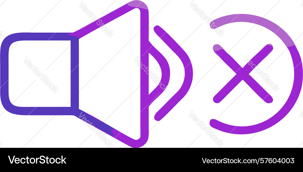 Speaker volume muted audio output off icon design vector image