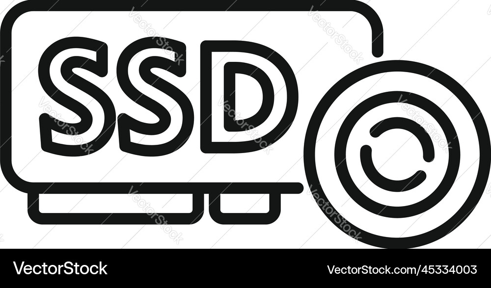 Ssd backup icon outline data cloud Ssd backup icon outline data cloud Vector Image