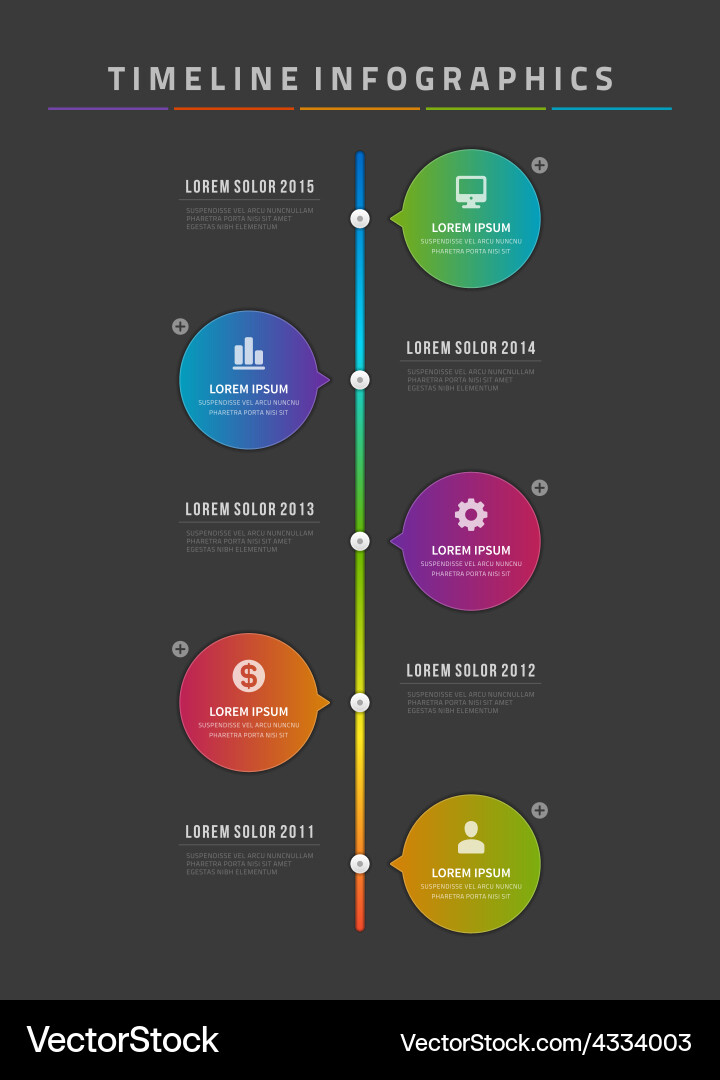 Timeline Workflow Icon Set vector image