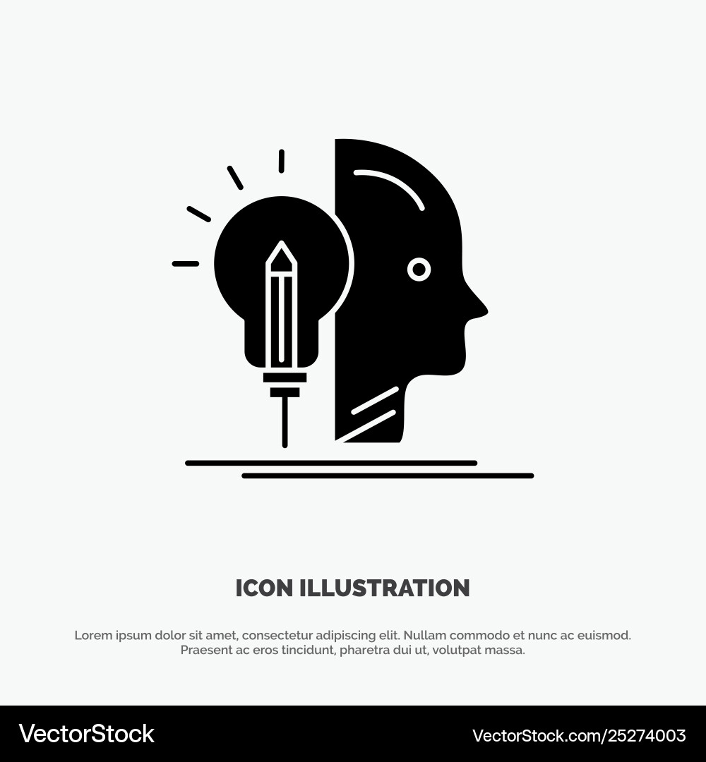 User mind making programming solid glyph icon User mind making programming solid glyph icon vector image