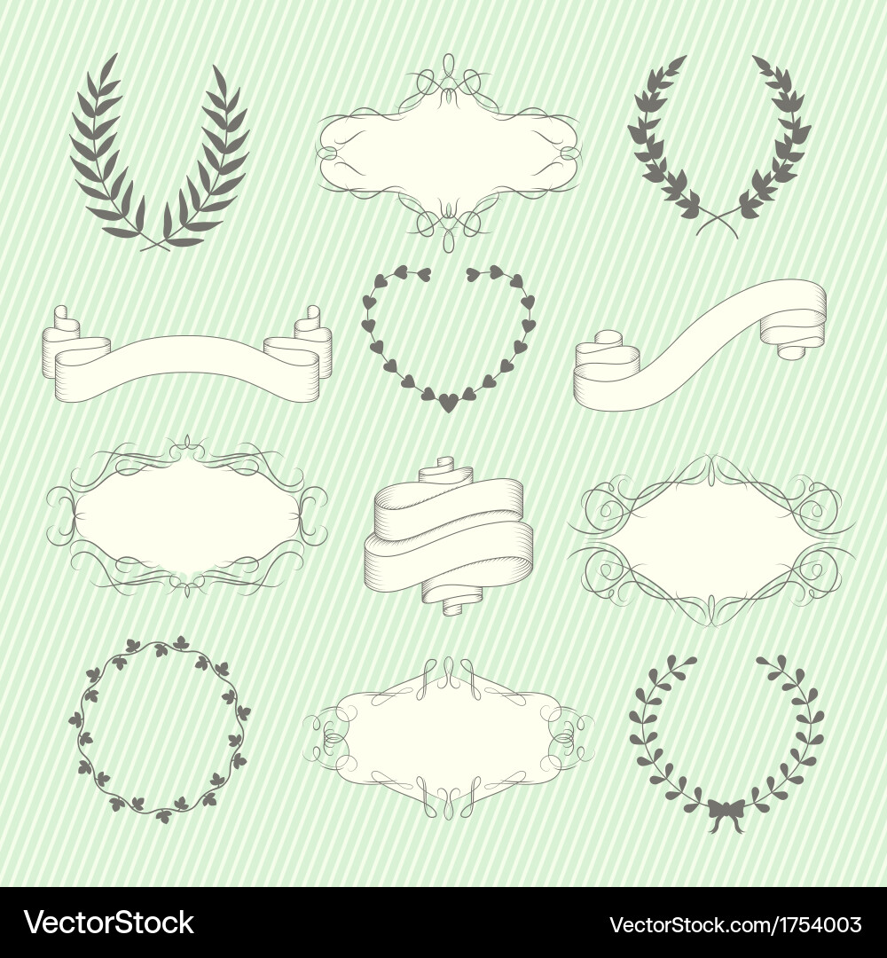 Wedding Decor Elements Collection Royalty Free Vector Image