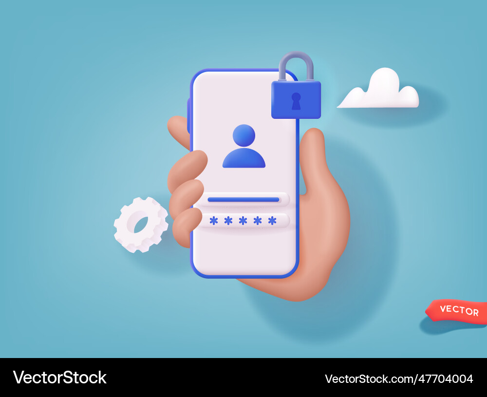 Account login and password form on smartphone app Account login and password form on smartphone app vector image