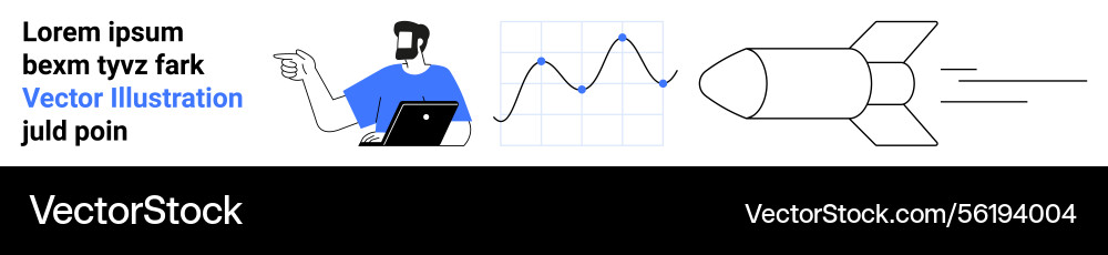 Analyst presenting data trends with graph next Analyst presenting data trends with graph next vector image