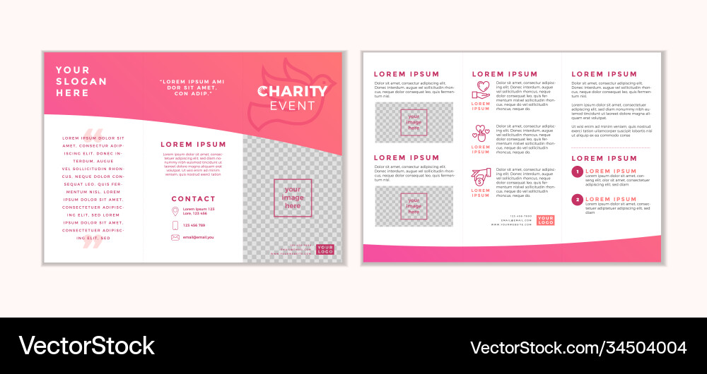 Charity und Spende dreifache Designvorlage Charity und Spende dreifache Designvorlage vektorbild