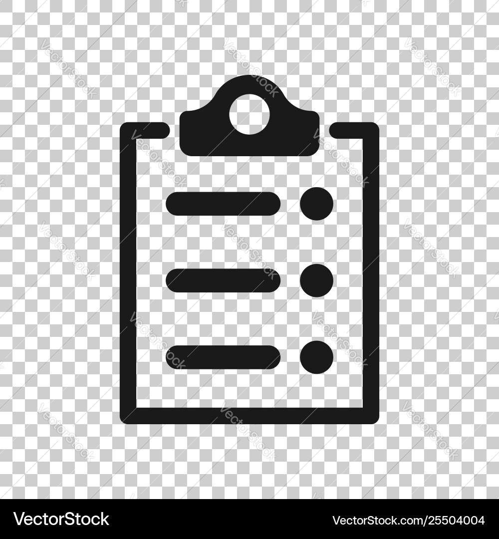Checklist document sign icon in transparent style Vector Image