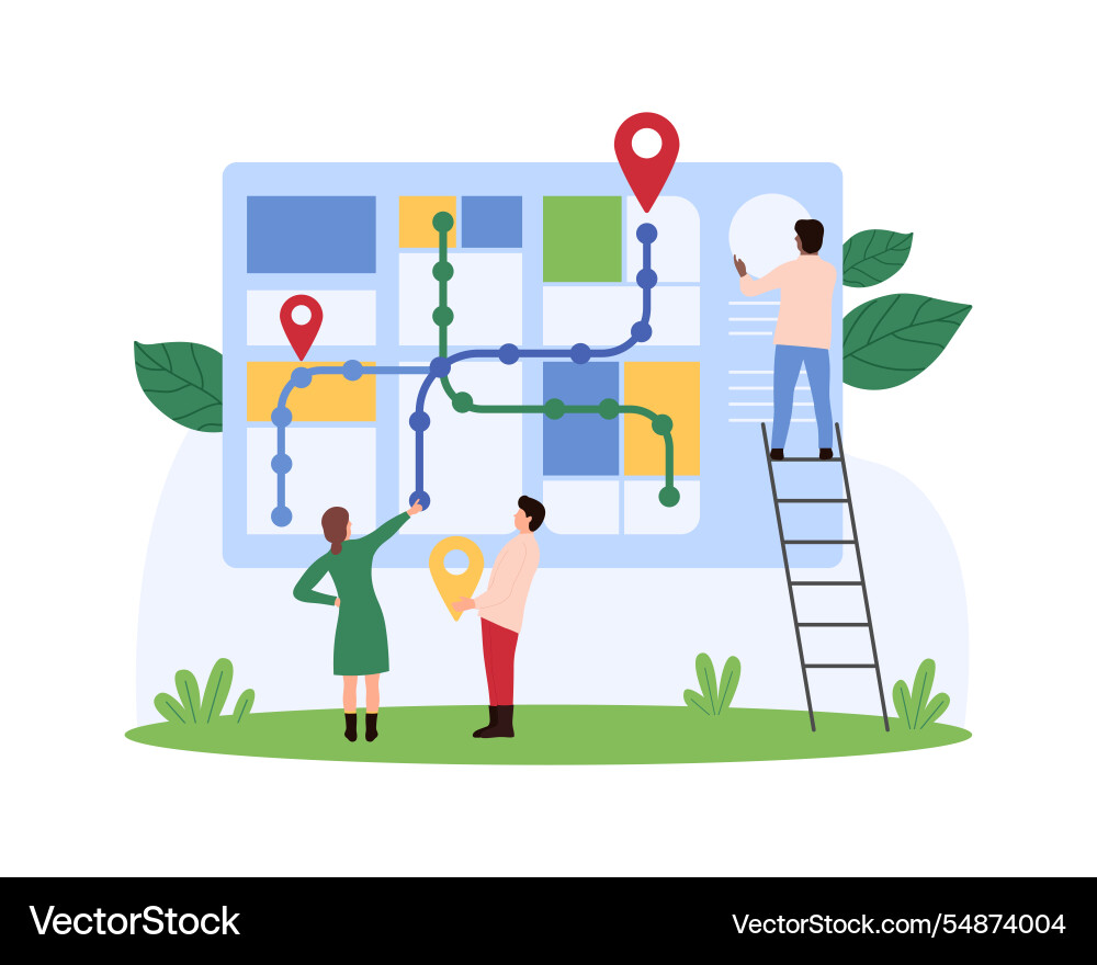 Collaborative city navigation and mapping concept Collaborative city navigation and mapping concept vector image