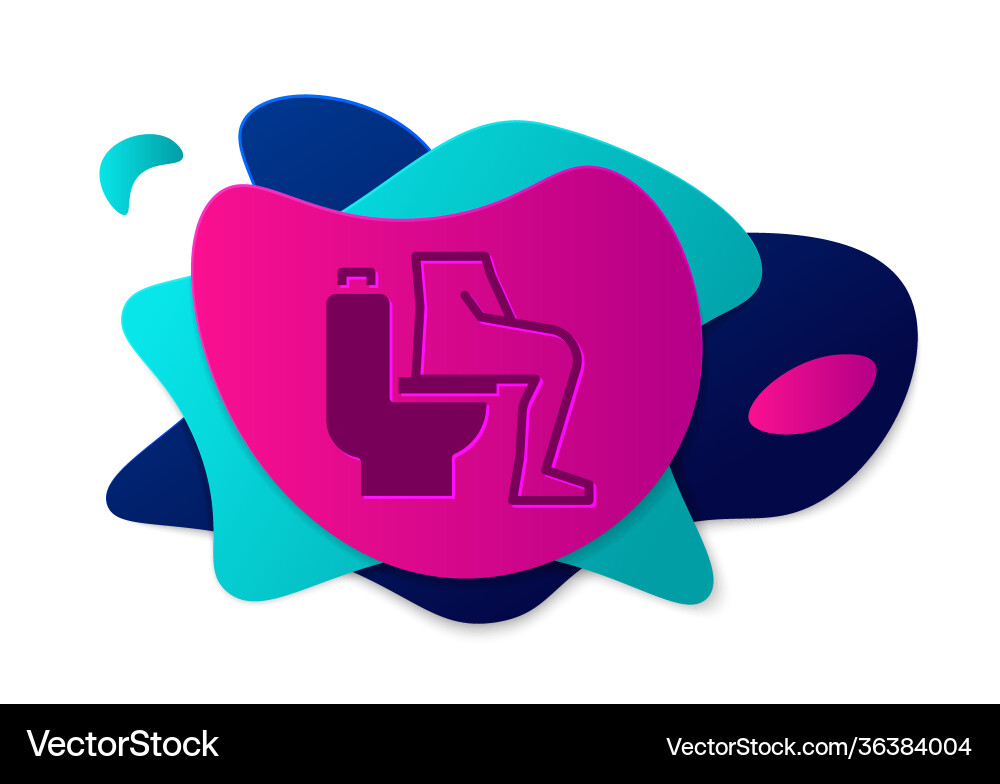 Color men sitting on toilet and constipation Color men sitting on toilet and constipation vector image