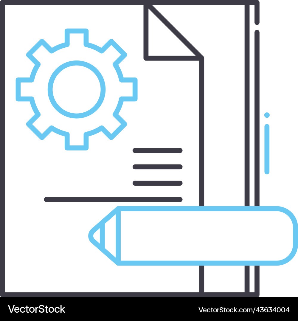 Documentation line icon outline symbol Vector Image