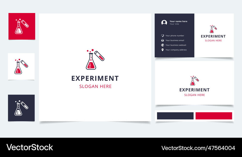Experiment logo design with editable slogan Experiment logo design with editable slogan vector image