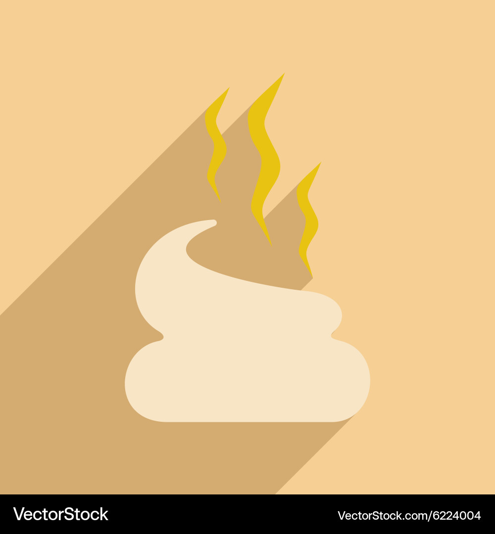 Flat with shadow icon and mobile application poop Vector Image