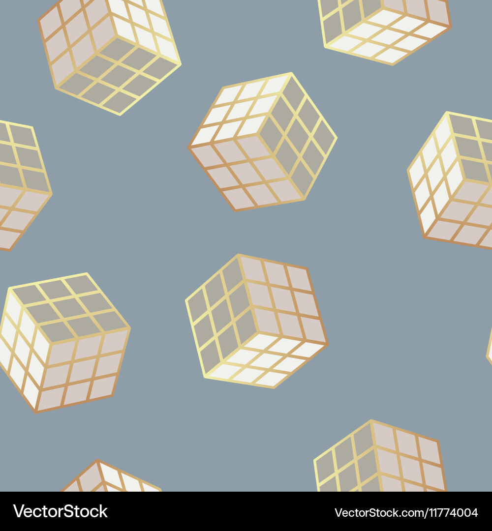 Gemstone Cube Seamless Pattern vector image